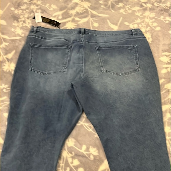 NWT DG2 Diane Gilman Skinny Jeans- Blue distressed Zip Up Stretch SZ 22WP - Picture 7 of 10